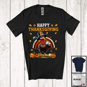 MacnyStore - Happy Thanksgiving; Awesome Thanksgiving Autumn Fall Leaves Turkey; Golf Player T-Shirt