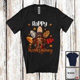 MacnyStore - Happy Thanksgiving; Wonderful Thanksgiving Fall Leaves Dachshund Plaid Turkey Tail; Family T-Shirt