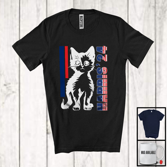 MacnyStore - Harris 2024; Adorable Cat Vote Election American Flag President; Matching Patriotic Group T-Shirt