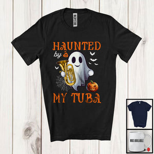 MacnyStore - Haunted By My Tuba; Humorous Halloween Ghost Boo Tuba Player; Musical Instruments T-Shirt