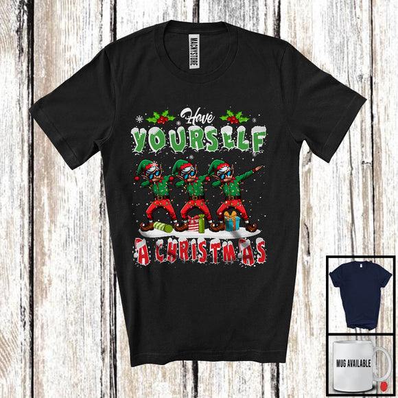MacnyStore - Have Yourself A Christmas, Cheerful X-mas Lights Dabbing ELF Snowing Around, Family Group T-Shirt