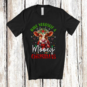 MacnyStore - Have Yourself A Mooey Christmas; Wonderful Christmas Cow Flower Farmer; Family T-Shirt