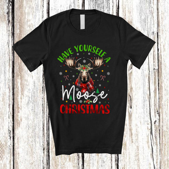 MacnyStore - Have Yourself A Moose Christmas; Wonderful Christmas Moose Flower Farmer; Family T-Shirt