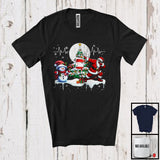 MacnyStore - Heartbeat Dabbing Santa Snowman Nurse; Wonderful Christmas Tree Moon; Nurse Nursing T-Shirt