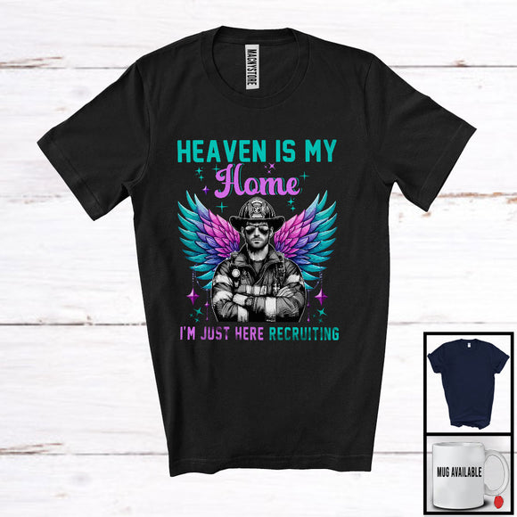 MacnyStore - Heaven Is My Home; Adorable Memory Family Firefighter Lover; Matching Memorial Group T-Shirt