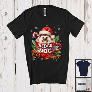 MacnyStore - Hedge Nog; Lovely Christmas Santa Hedgehog In Eggnog Cup; Snowing Around X-mas Group T-Shirt