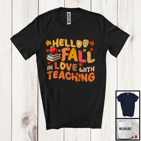 MacnyStore - Hello Fall In Love With Teaching; Wonderful Thanksgiving Teaching Lover; Teacher Group T-Shirt