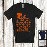 MacnyStore - Hello Fall; Amazing Thanksgiving Halloween Bearded Dragon Pumpkin Shape Plaid; Animal Lover T-Shirt