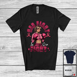 MacnyStore - Her Fight Is Our Fight; Proud Breast Cancer Awareness Pink Ribbon Warrior; Girls Women Family T-Shirt