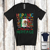 MacnyStore - Hispanic Mexican Heritage; Joyful Mexico Latina Flag Couple Skeletons; Sombrero Mexican Group T-Shirt