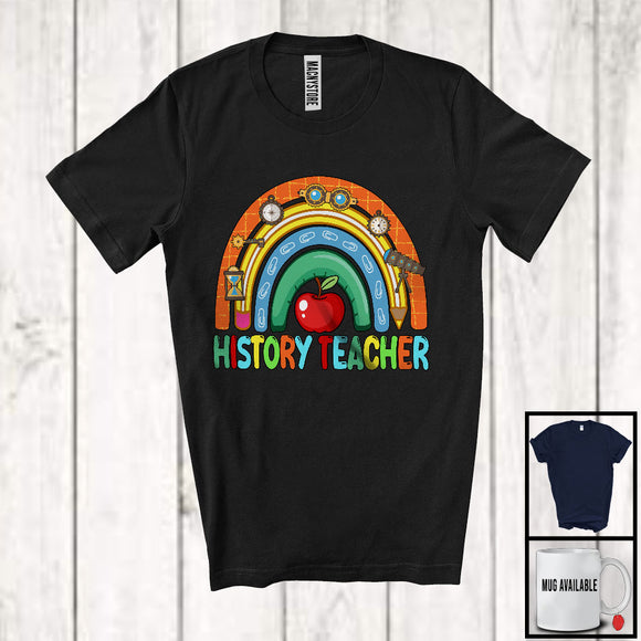 MacnyStore - History Teacher; Colorful Rainbow School Things; Matching History Teacher Students Group T-Shirt