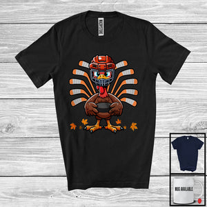 MacnyStore - Hockey Gobble Player Turkey; Amazing Thanksgiving Turkey Playing Hockey; Sport Team T-Shirt