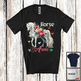 MacnyStore - Horse Aunt; Lovely Mother's Day Horse Farmer Farm; Flowers Matching Family Group T-Shirt