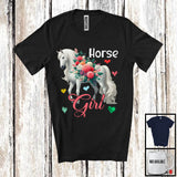 MacnyStore - Horse Girl; Lovely Mother's Day Horse Farmer Farm; Flowers Matching Family Group T-Shirt