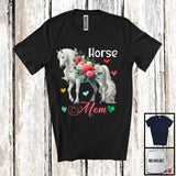 MacnyStore - Horse Mom; Lovely Mother's Day Horse Farmer Farm; Flowers Matching Family Group T-Shirt