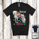 MacnyStore - Horse Nana; Lovely Mother's Day Horse Farmer Farm; Flowers Matching Family Group T-Shirt