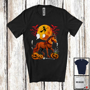 MacnyStore - Horse Pumpkin Face Cosplay, Scary Halloween Costume Horse Farmer Lover, Family Group T-Shirt