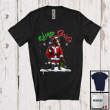 MacnyStore - Horse Santa, Adorable Christmas Snowing Santa Horse Lover, X-mas Farmer Family Group T-Shirt