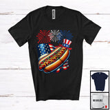 MacnyStore - Hot Dog With American Flag Fireworks, Humorous 4th Of July Patriotic Group, Food Lover T-Shirt