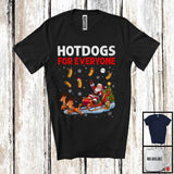 MacnyStore - Hotdogs For Everyone; Amazing Christmas Santa Sleigh Hotdog; X-mas Tree Matching Food Lover T-Shirt