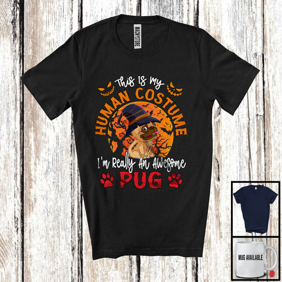 MacnyStore - Human Costume I'm Really An Awesome Pug; Lovely Halloween Costume Animal Lover T-Shirt