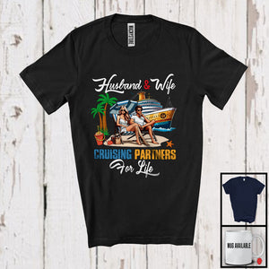 MacnyStore - Husband & Wife Cruising Partners For Life, Happy Summer Vacation Cruise, Matching Couple T-Shirt