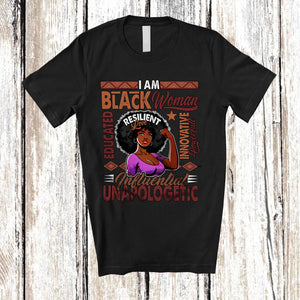 MacnyStore - I Am Black Woman Educated; Amusing Black History Month Black Girls Women; Afro African T-Shirt