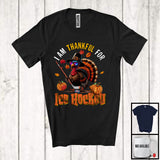 MacnyStore - I Am Thankful For Ice Hockey; Humorous Thanksgiving Turkey Sunglasses; Sport Player Team T-Shirt