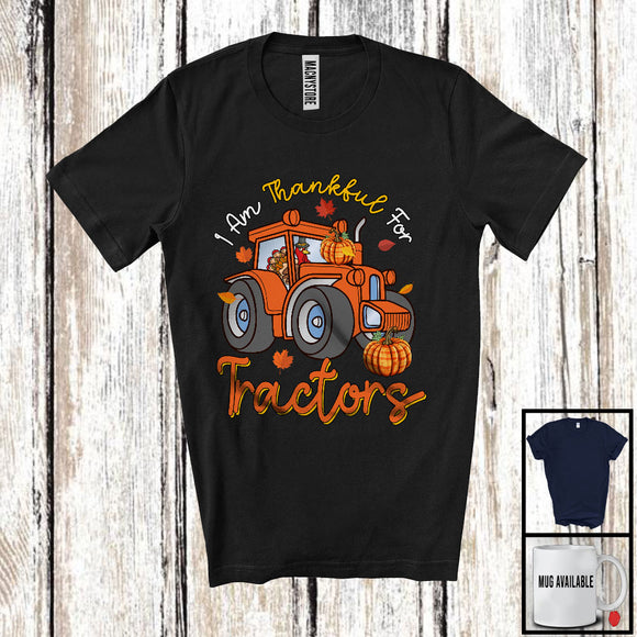 MacnyStore - I Am Thankful For Tractors; Humorous Thanksgiving Turkey Riding Tractors; Family T-Shirt