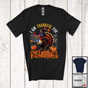 MacnyStore - I Am Thankful For Volleyball; Humorous Thanksgiving Turkey Sunglasses; Sport Player Team T-Shirt