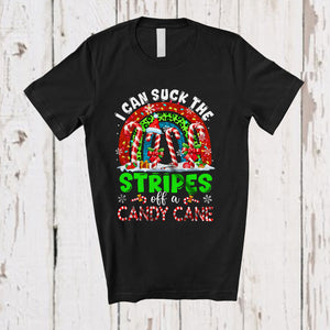 MacnyStore - I Can Suck The Stripes Off A Candy Cane; Fantastic Christmas Naughty Candy; Leopard Rainbow T-Shirt