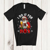 MacnyStore - I Do It For The Ho's; Wonderful Christmas Afro Santa Drinking Beer Drunker; African Family T-Shirt