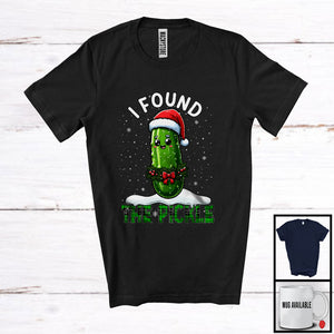 MacnyStore - I Found The Pickle Christmas; Adorable X-mas Plaid Pickles Santa Lover; Couple Snowing T-Shirt