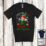 MacnyStore - I Just Like To Care Caring's My Favorite, Adorable Christmas Elf Nurse Lover, Snow Family Group T-Shirt
