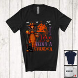 MacnyStore - I Love Being A Grandma, Horror Halloween Family Witch With Pumpkin Face, Candy Cat Lover T-Shirt