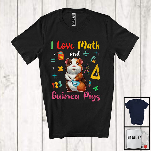 MacnyStore - I Love Math And Guinea Pigs; Adorable Guinea Pigs Wild Animal Lover; Teacher Students Group T-Shirt