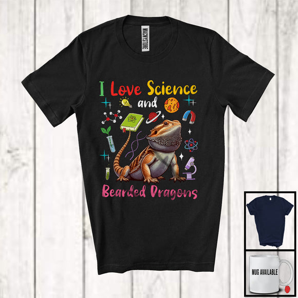 MacnyStore - I Love Science And Bearded Dragons; Adorable Bearded Dragons Lover; Teacher Students Group T-Shirt