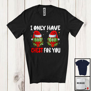 MacnyStore - I Only Have Chest For You; Amazing Christmas Ornaments Santa; Snowing Around Couple Family Group T-Shirt