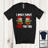 MacnyStore - I Only Have Chest For You; Amazing Christmas Ornaments Santa; Snowing Around Couple Family Group T-Shirt