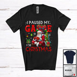 MacnyStore - I Paused My Game For Christmas; Joyful Santa Playing Video Controller; Gamer Nerd Gaming T-Shirt