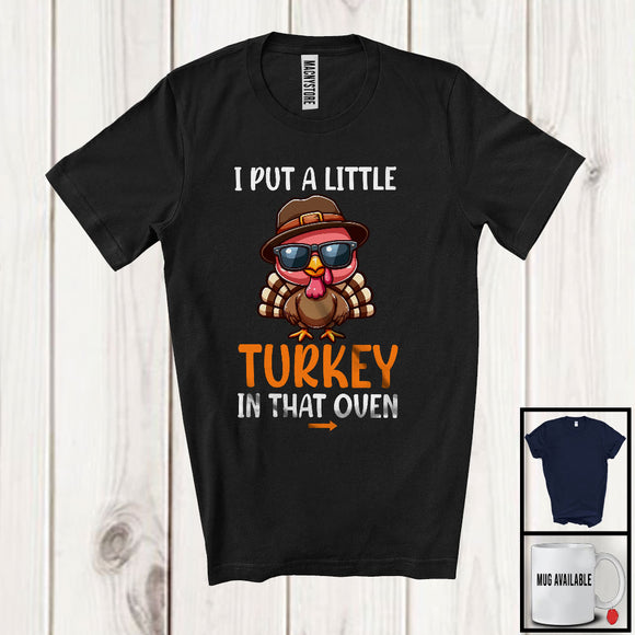 MacnyStore - I Put A Little Turkey In That Oven; Amazing Pregnancy Thanksgiving Turkey Sunglasses; Daddy Family T-Shirt