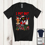 MacnyStore - I Put Out For Santa; Cheerful Christmas Cookie Milk Plaid Afro Man X-mas Santa; Family T-Shirt