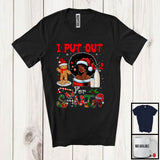 MacnyStore - I Put Out For Santa; Cheerful Christmas Cookie Milk Plaid Afro Woman X-mas Santa; Family T-Shirt