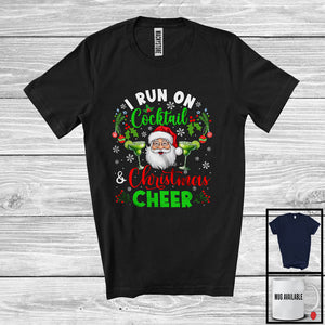 MacnyStore - I Run On Cocktail And Christmas Cheer; Awesome X-mas Snow Santa Cocktail; Drinking Drunker T-Shirt