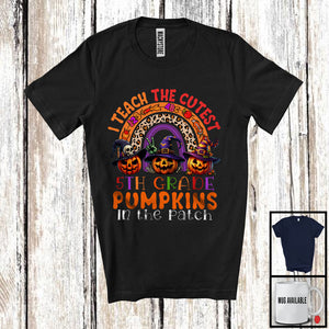 MacnyStore - I Teach The Cutest 5th Grade Pumpkins; Horror Halloween Rainbow; Assistant Teacher Group T-Shirt