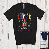 MacnyStore - I Want A Lefse For Christmas; Humorous X-mas Gnome Snowing Around; Family Group T-Shirt