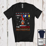 MacnyStore - I Want A Lefse For Christmas; Humorous X-mas Sweater Gnome Snowing Around; Family Group T-Shirt