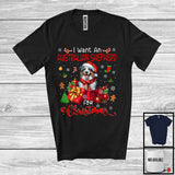 MacnyStore - I Want An Australian Shepherd For Christmas; Adorable Santa Australian Shepherd In X-mas Present Box T-Shirt