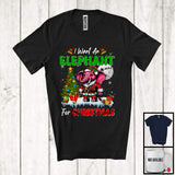 MacnyStore - I Want An Elephant For Christmas; Lovely X-mas Tree Santa Elephant Wild Animal; Women Family T-Shirt