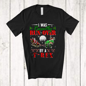 MacnyStore - I Was Recently Run Over By A T-Rex; Humorous Christmas Santa Sleigh; Runner Running T-Shirt